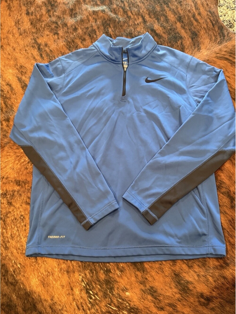 Royal Blue Nike Dri Fit 1/4 Zip Pullover Size Large Golf Running Outdoors